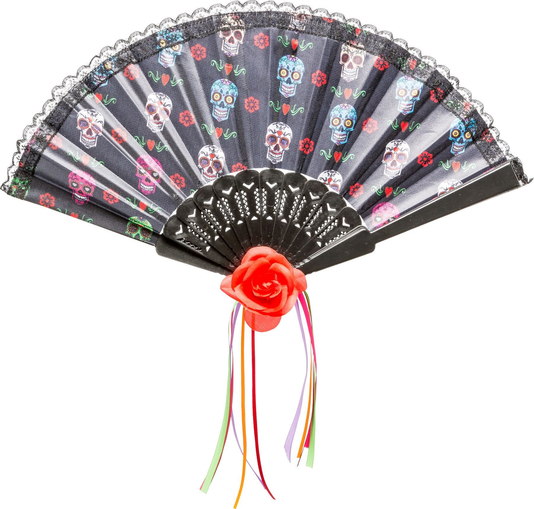 Lace fan with sculls