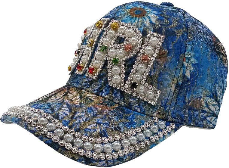 Rhinestone cap, blue, girl