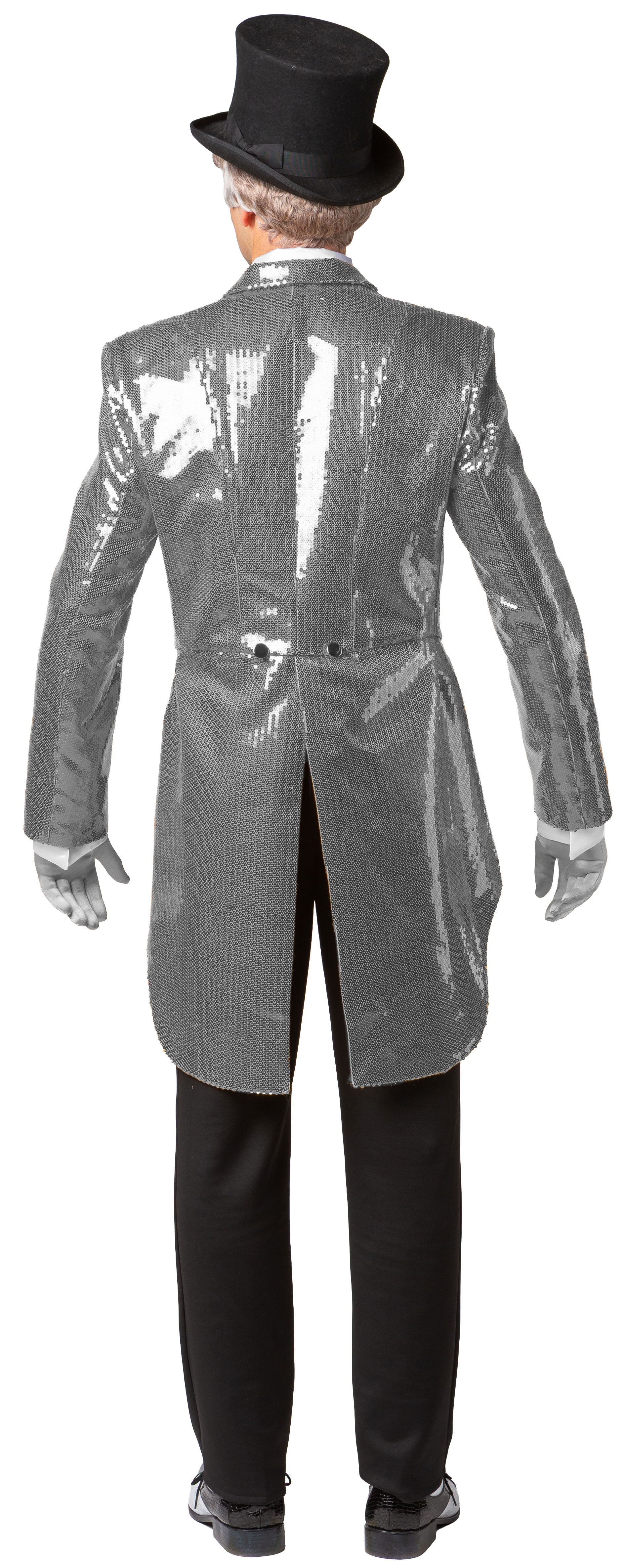 Herrenfrack Paillette, silber 