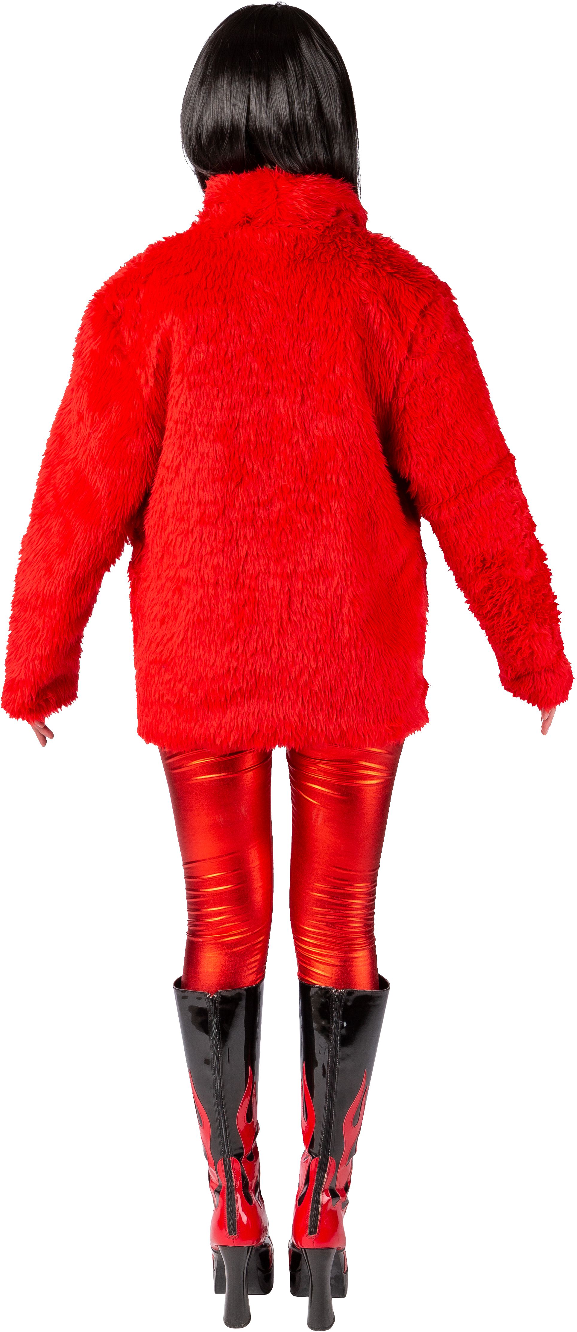 Plüsch-Jacke, rot, S/M