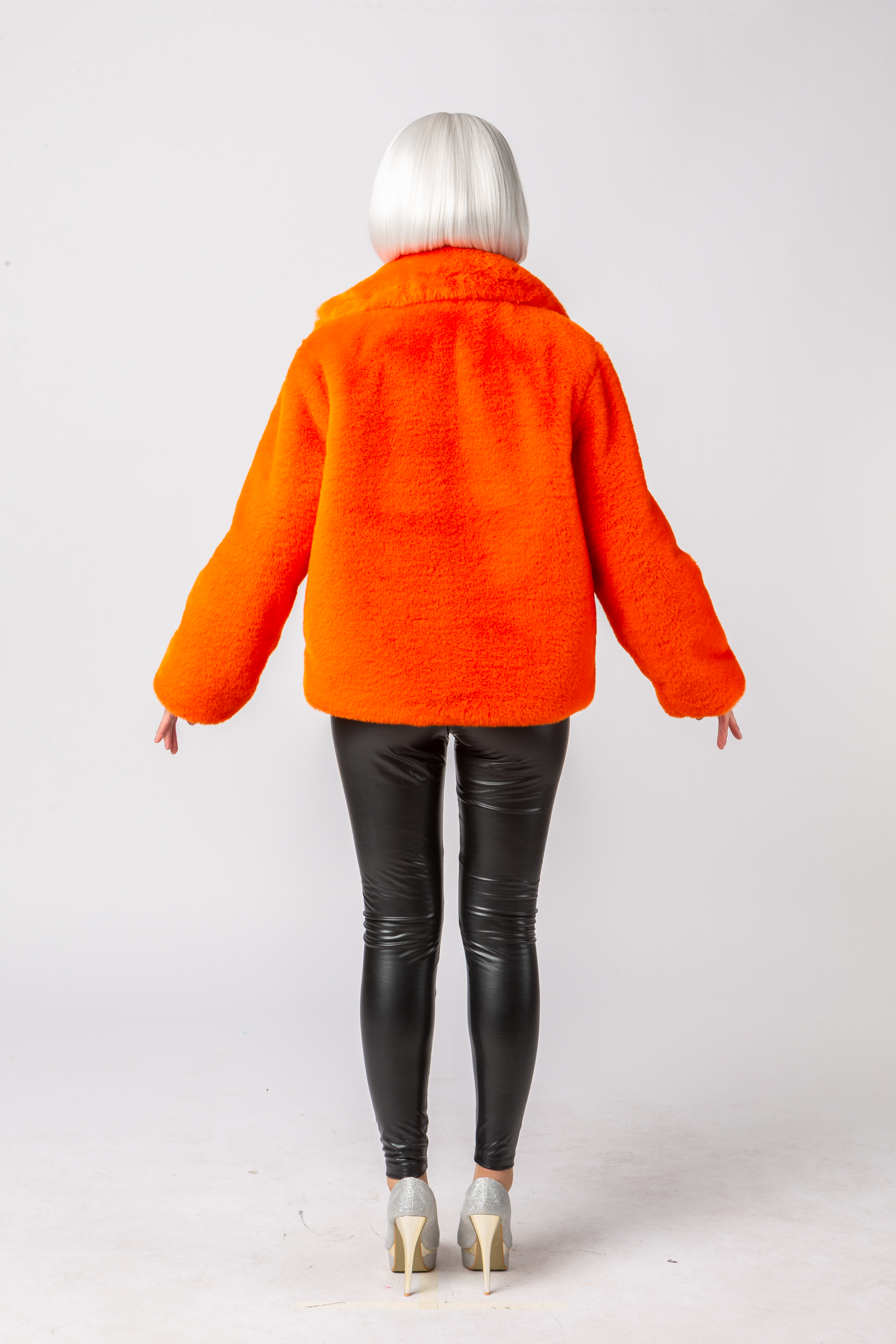 Plüschjacke, orange