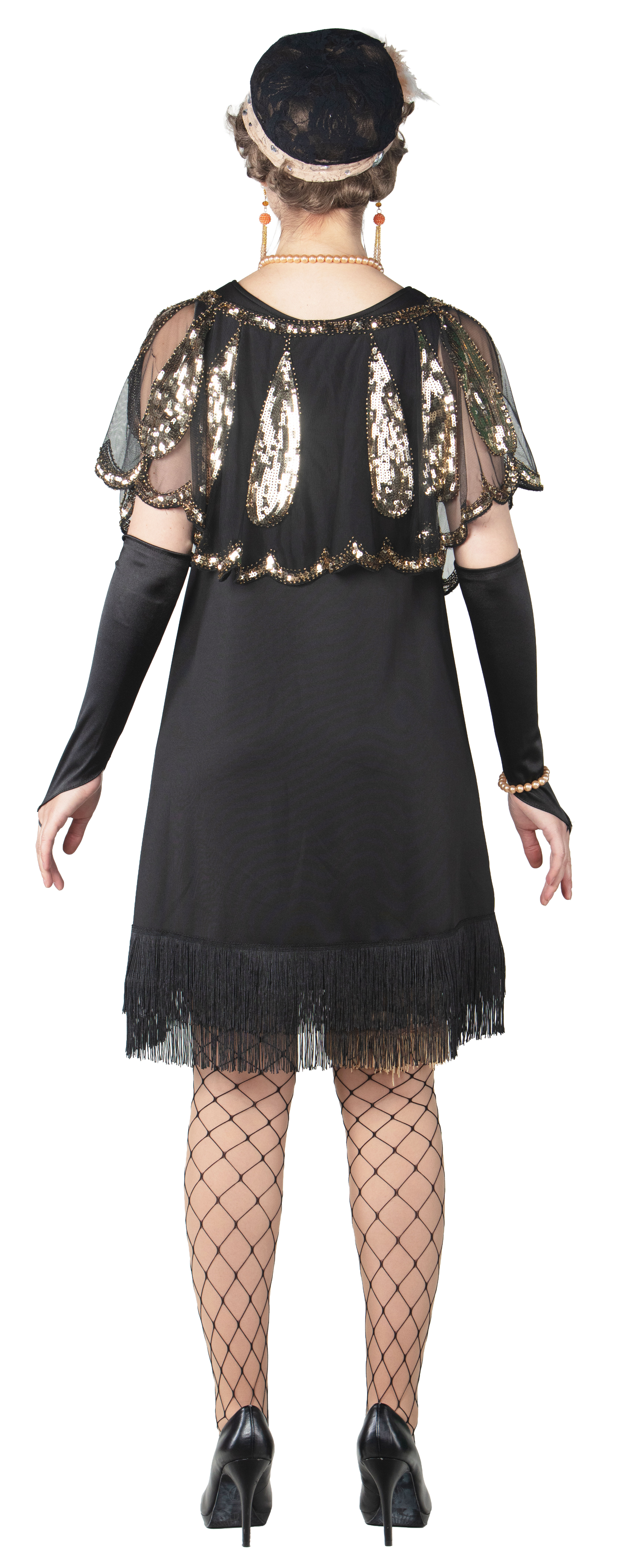 20er Jahre Kleid, schwarz mit Franse