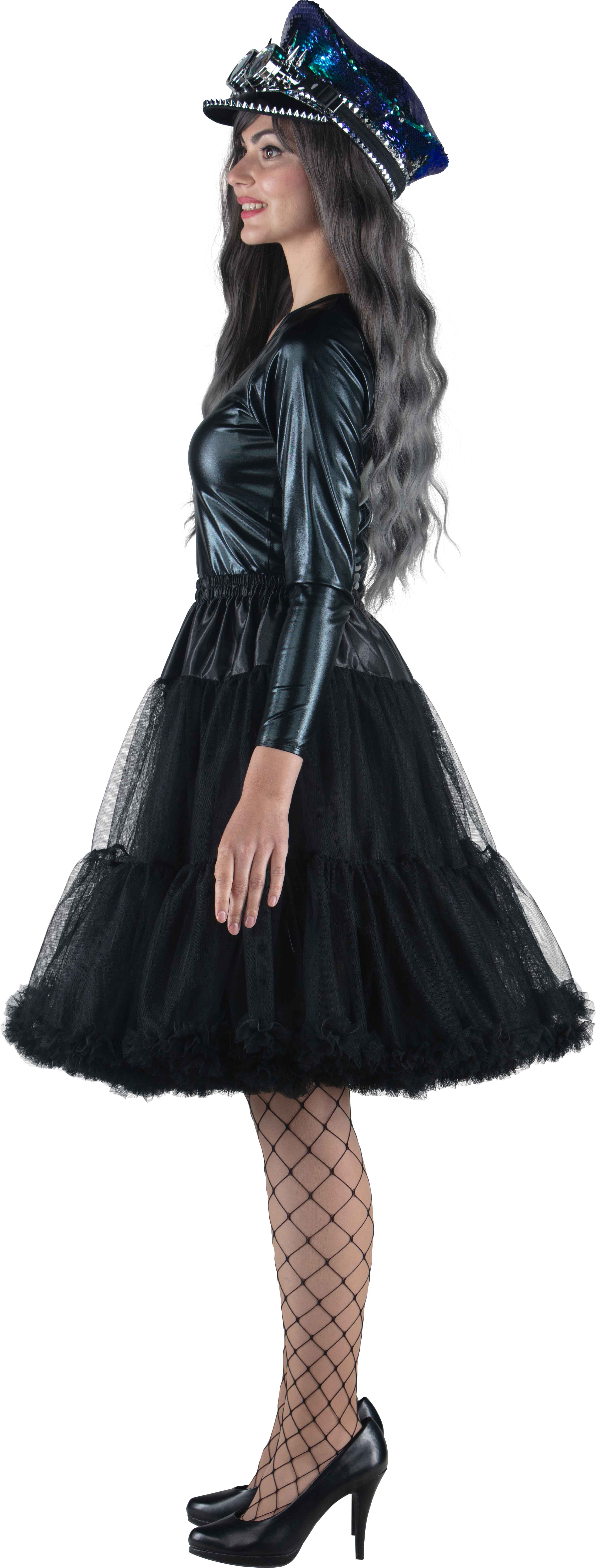Long tutu with a frill, black