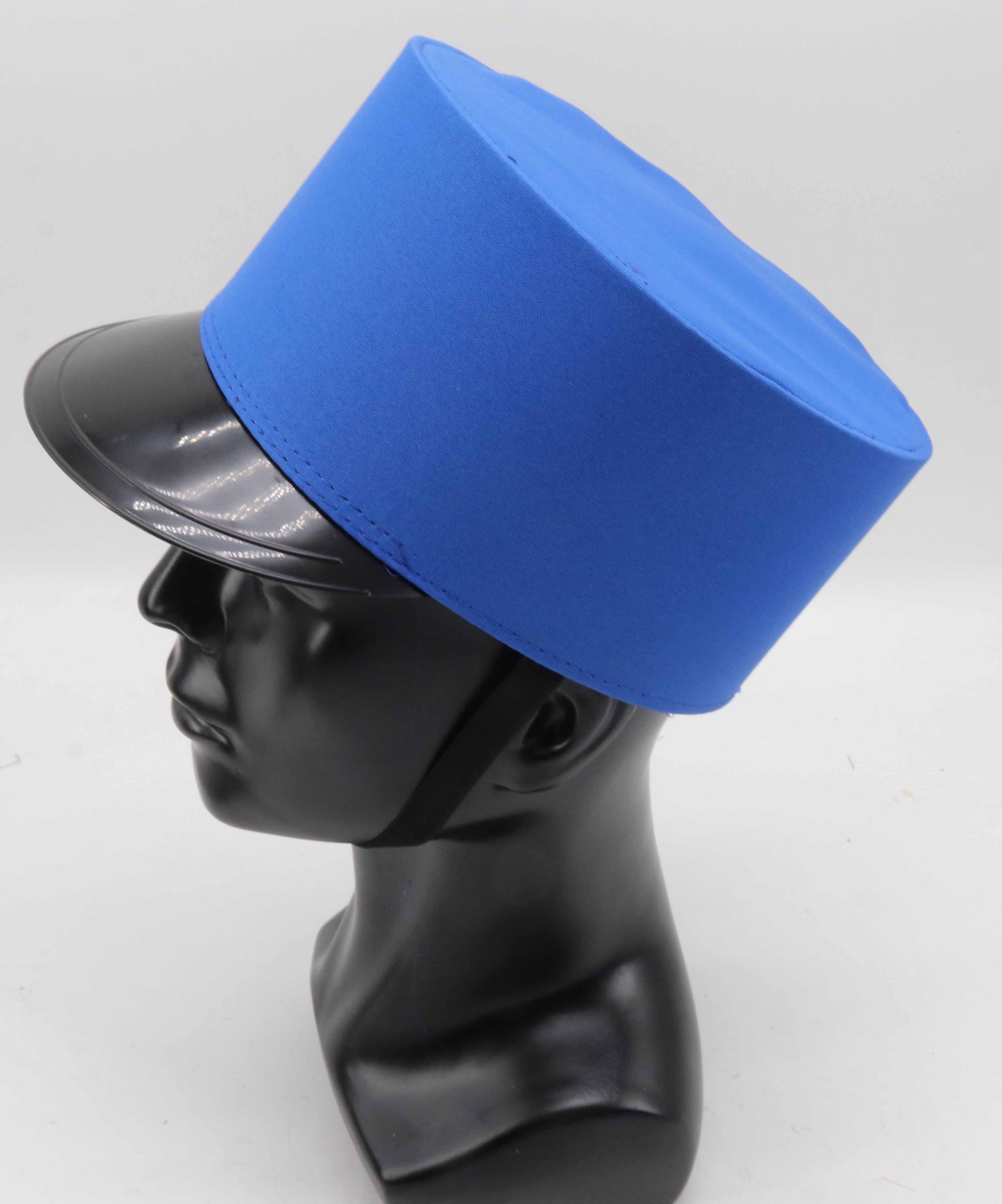 uniform hat with peak, blue