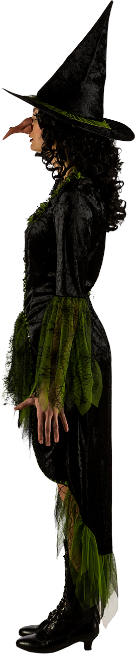 Robe sorcière, noir-vert