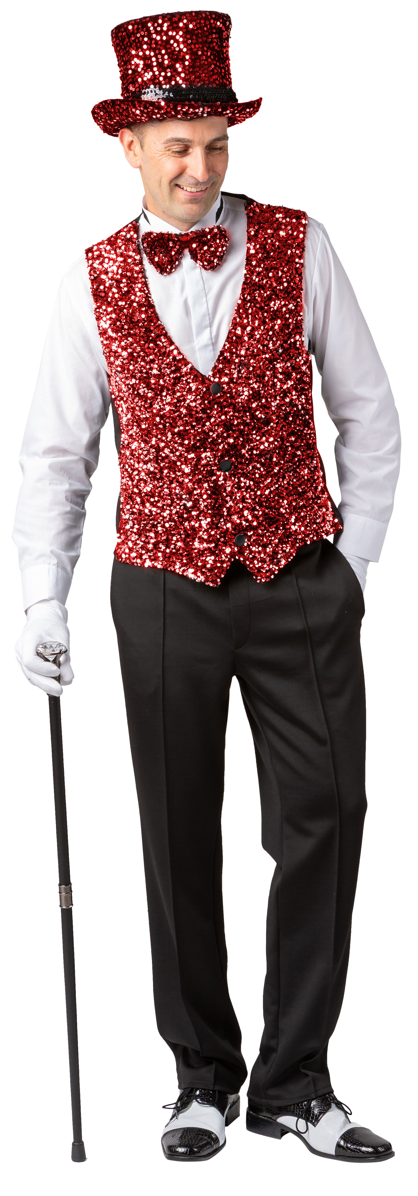 Weste Pailletten, rot