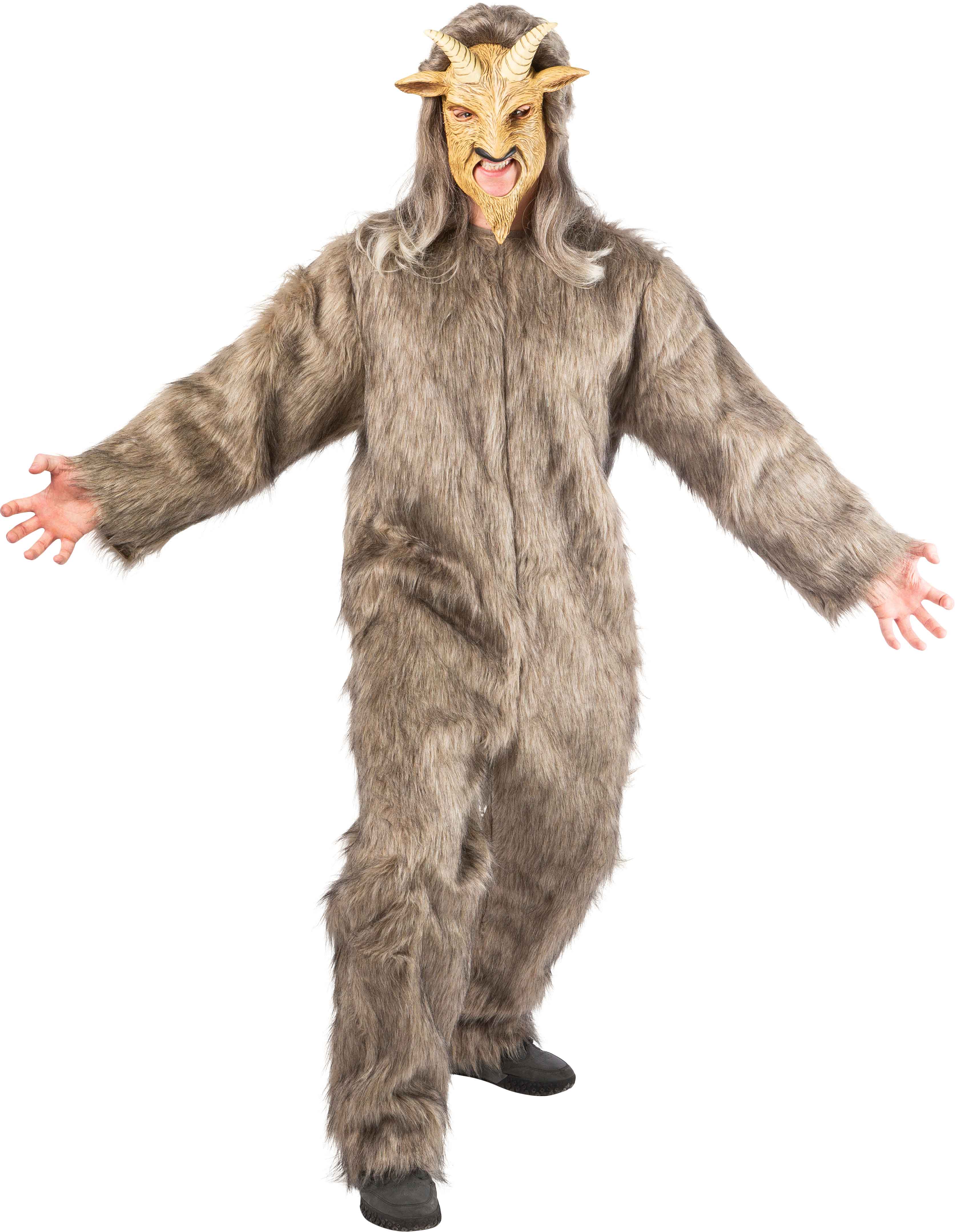 Combinaison en peluche, marron/gris chiné 