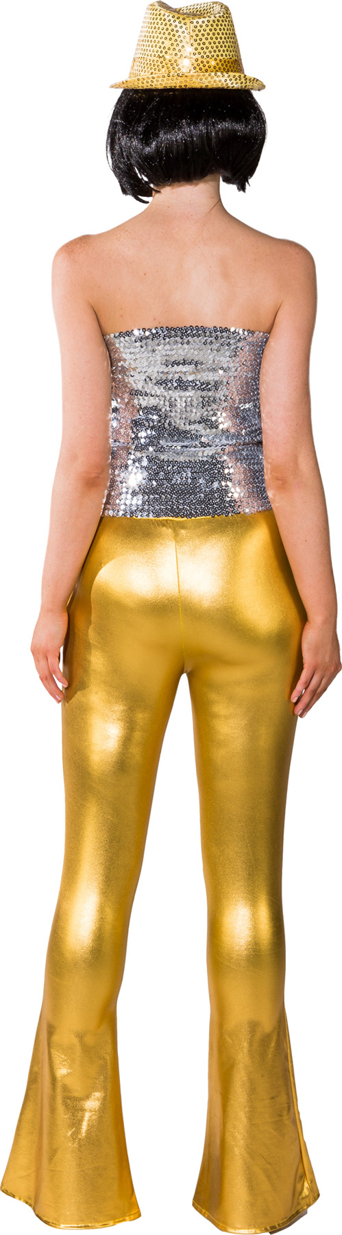 Flared trousers, gold