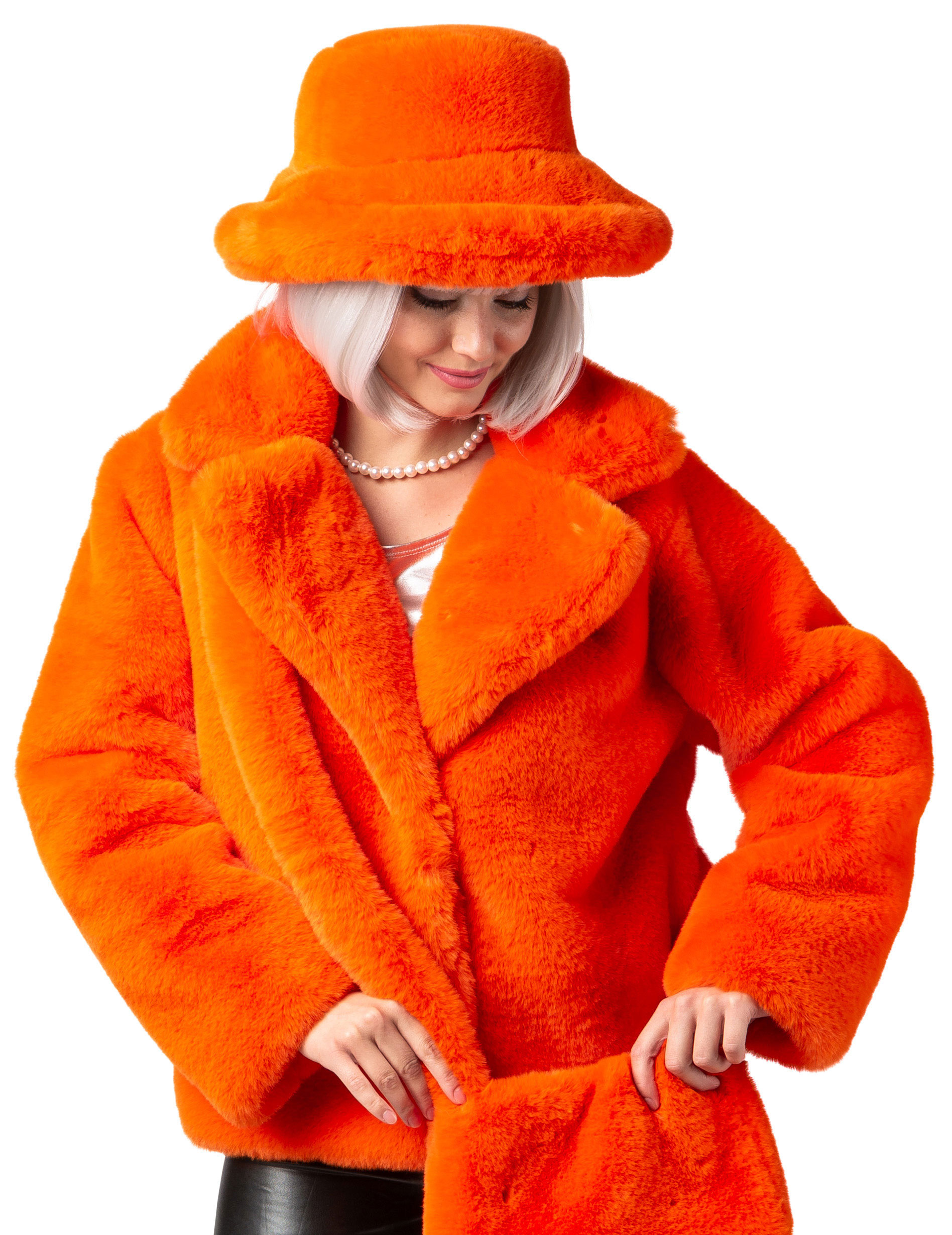 Casquette de pêcheur peluche, orange