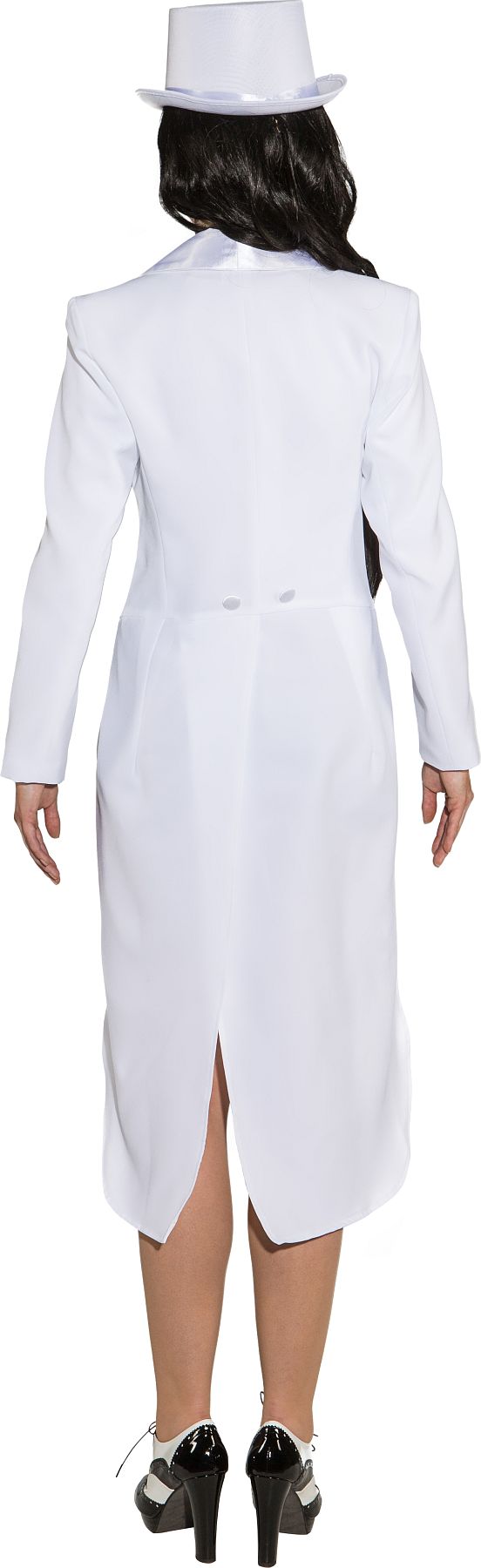 Ladie's tailcoat, white with satin shawl collar