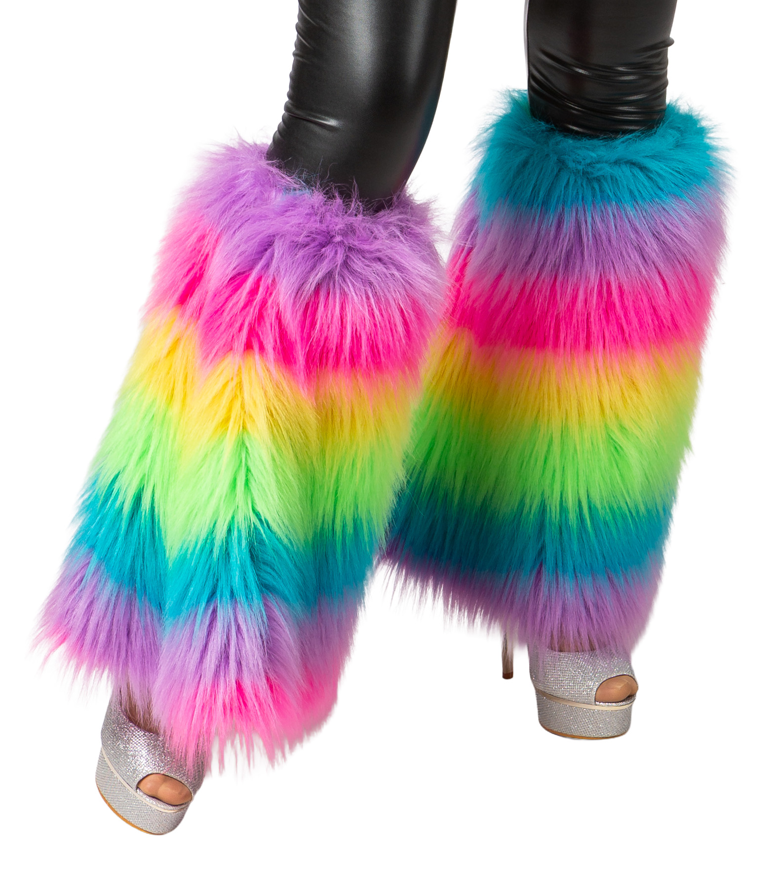 Plüschstulpen langes Flor, multicolor