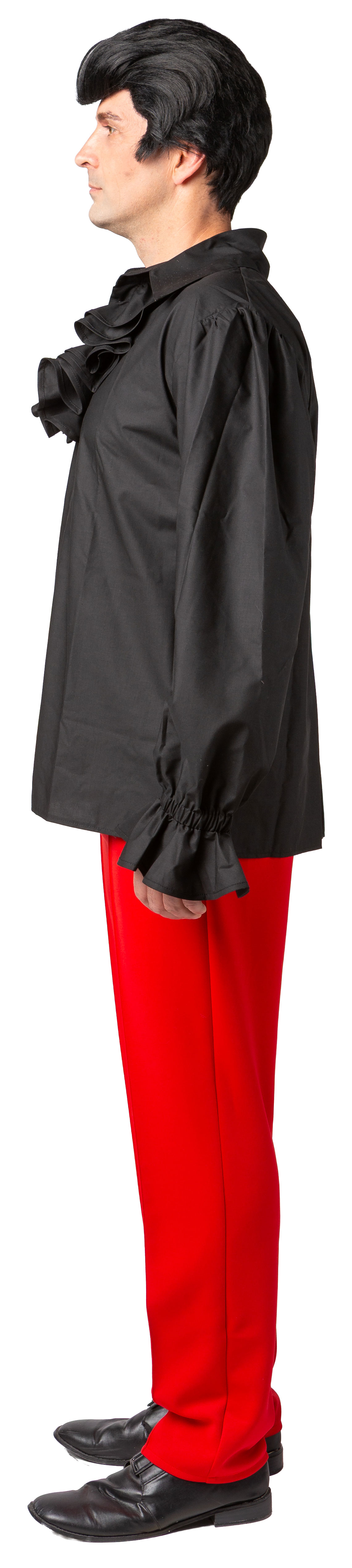 Chemise à volants courts, noire