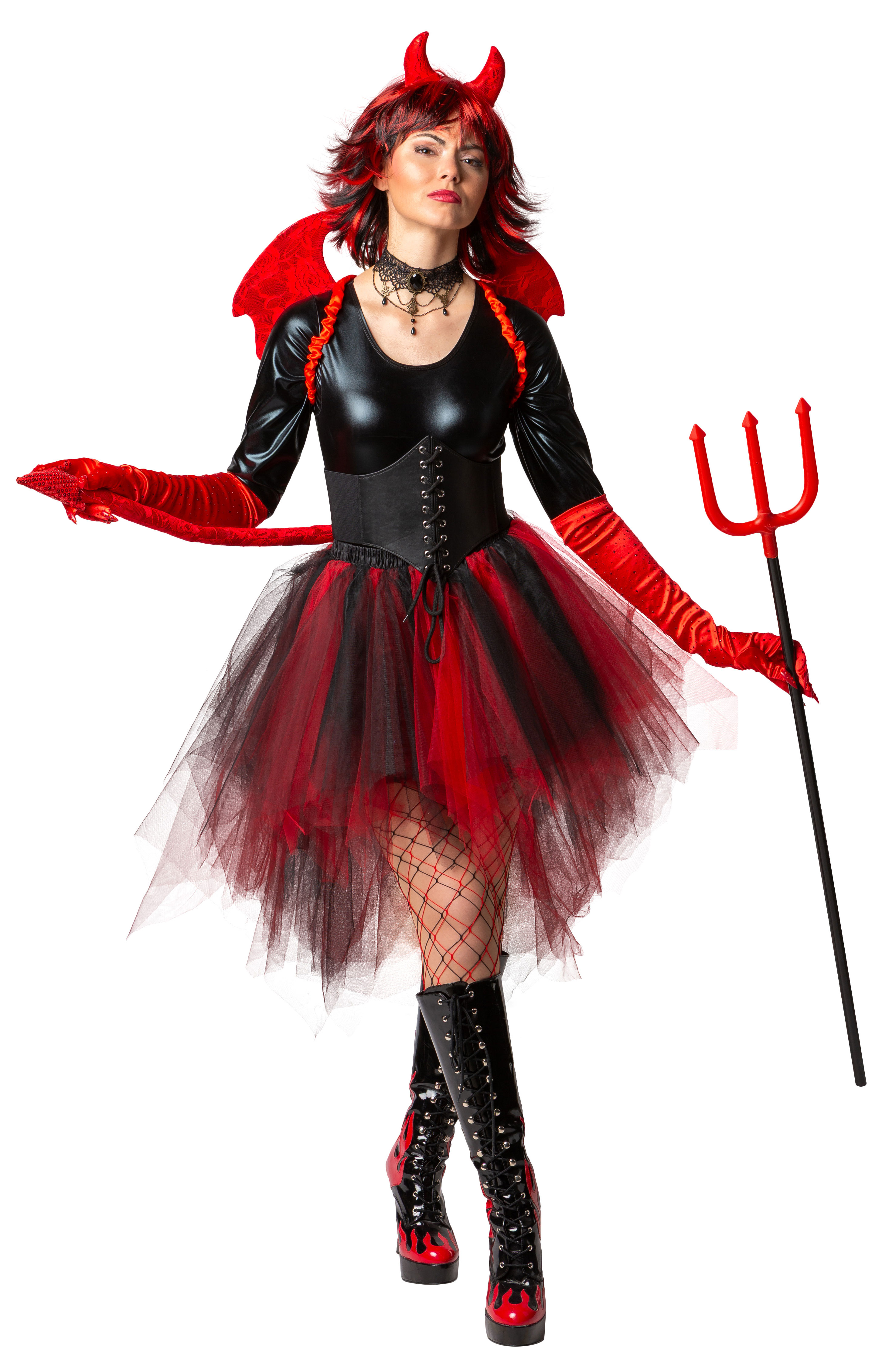 Tutu Vokuhila, rot/schwarz