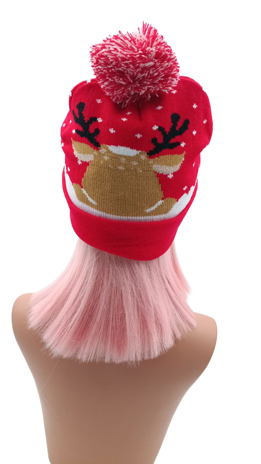 Bommelmütze  rot Oh Deer