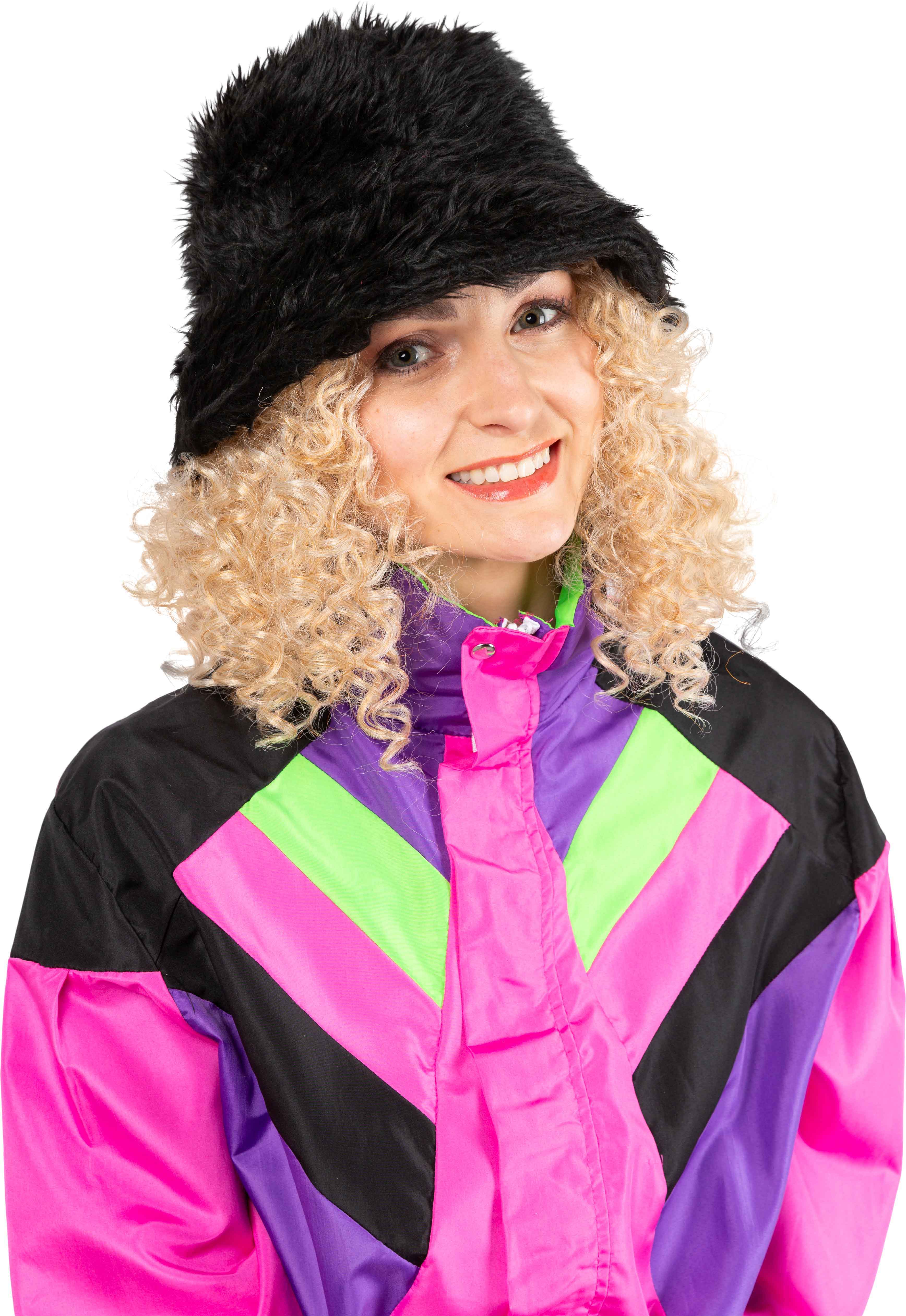 Fischermütze Fell, schwarz 