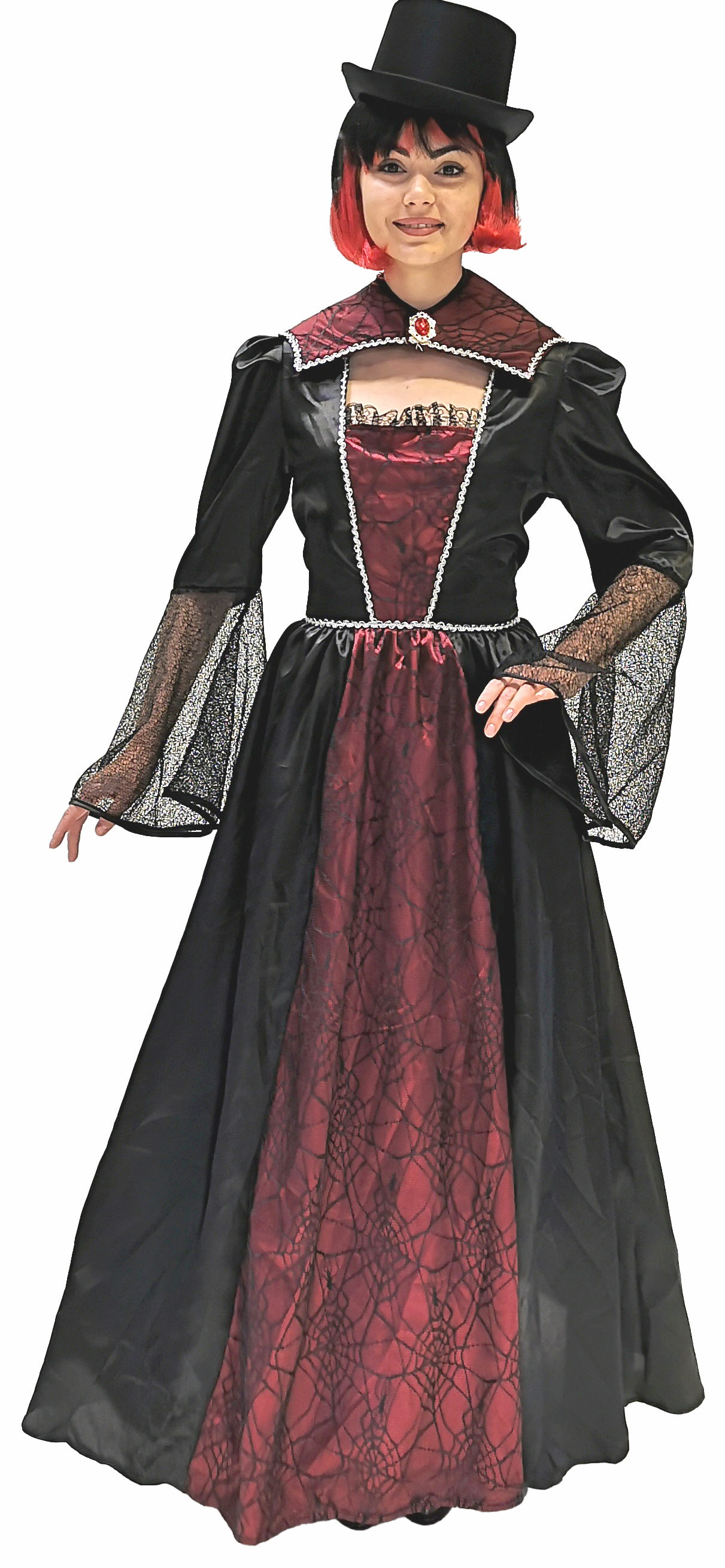 Robe vampire, noire-rouge