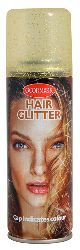 glitter spray, gold