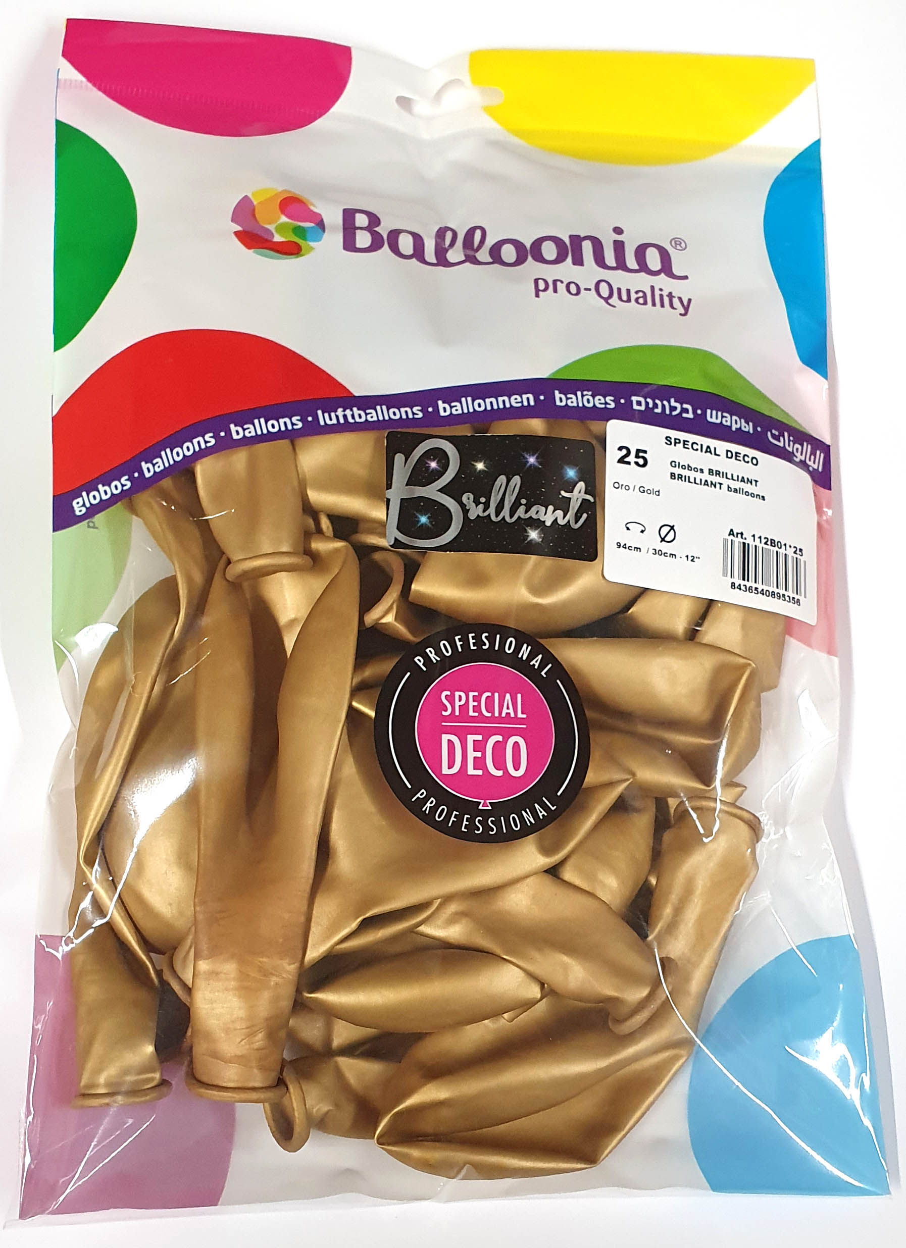 Latexballon Brilliant, gold 25 Stück