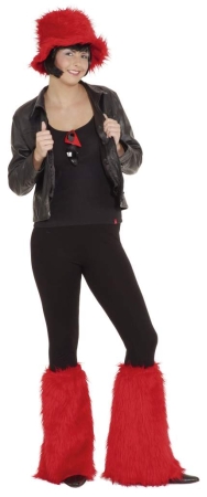 Plush legwarmers, red