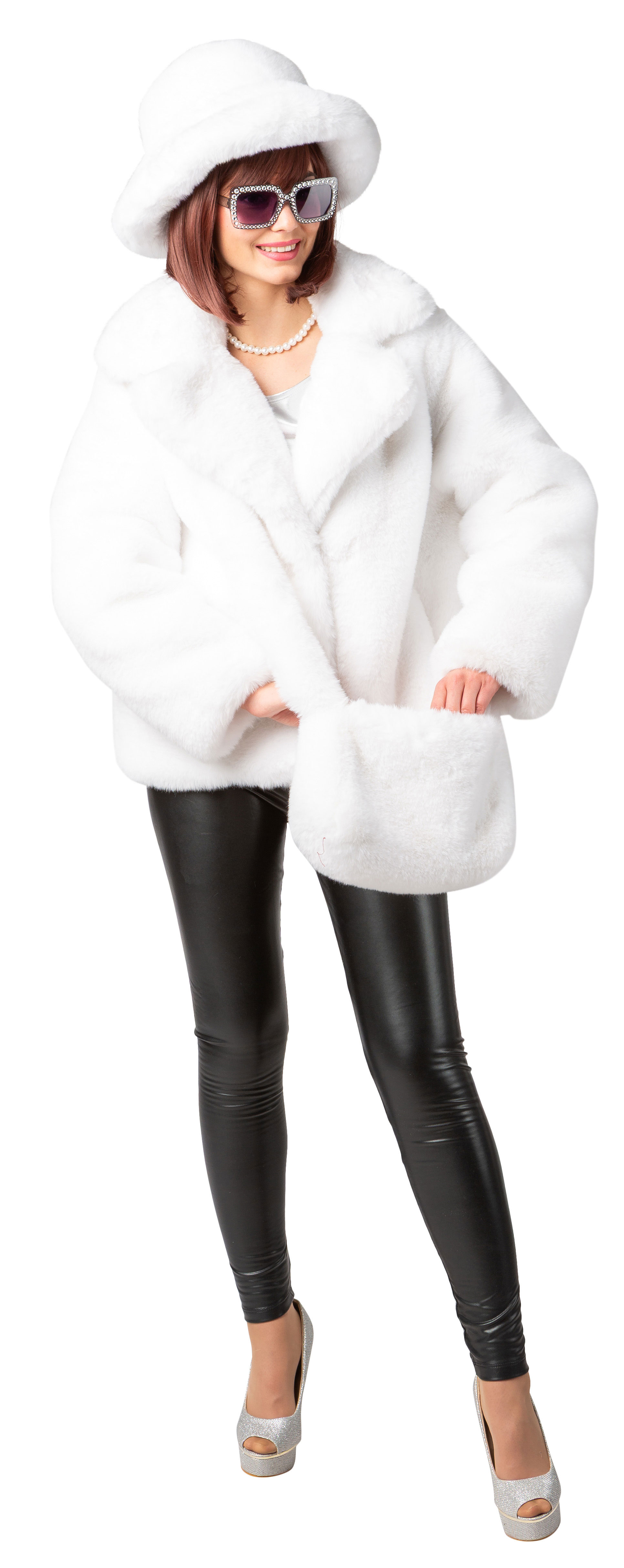 Plüschtasche, weiß