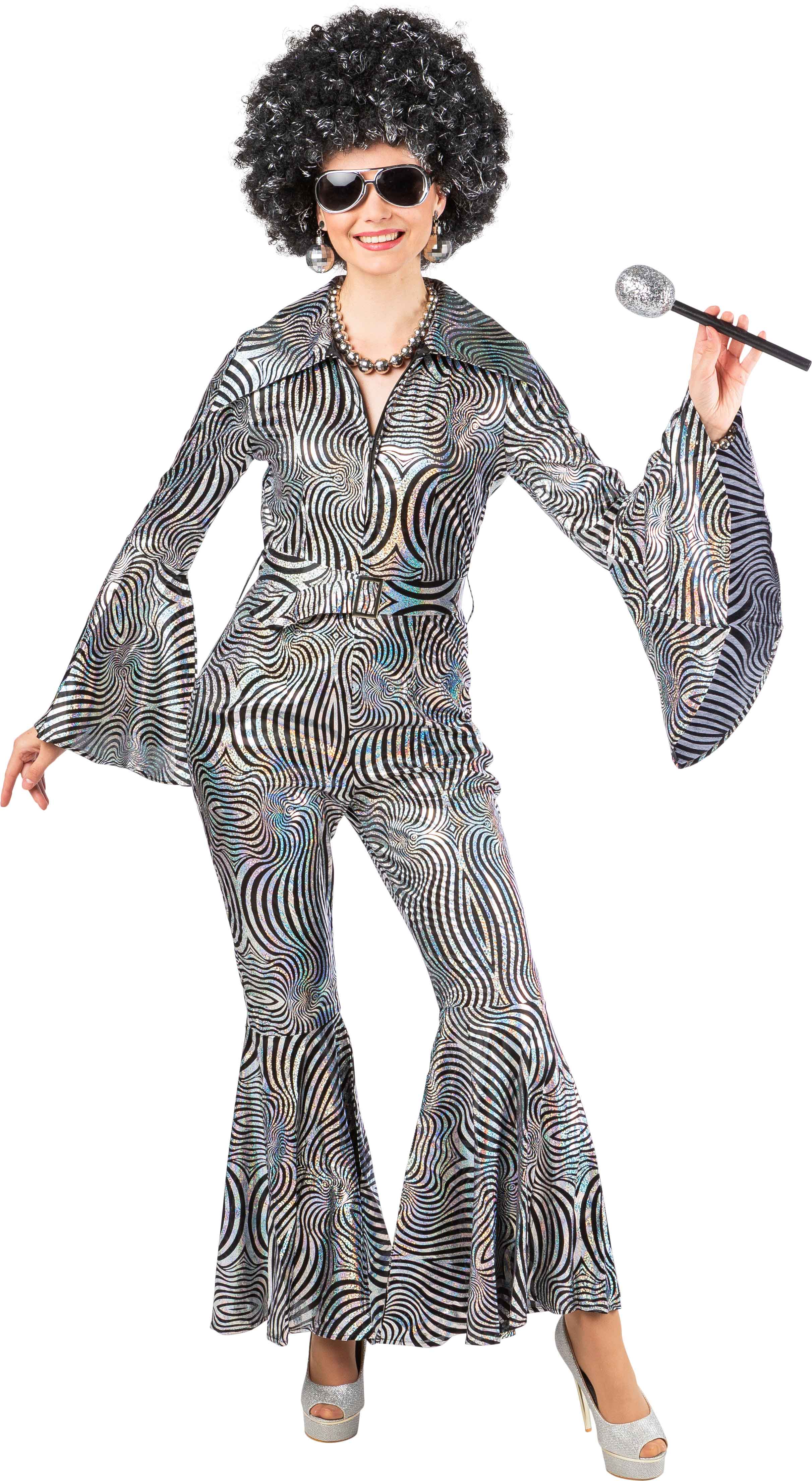Jumpsuit schwarz-silber 