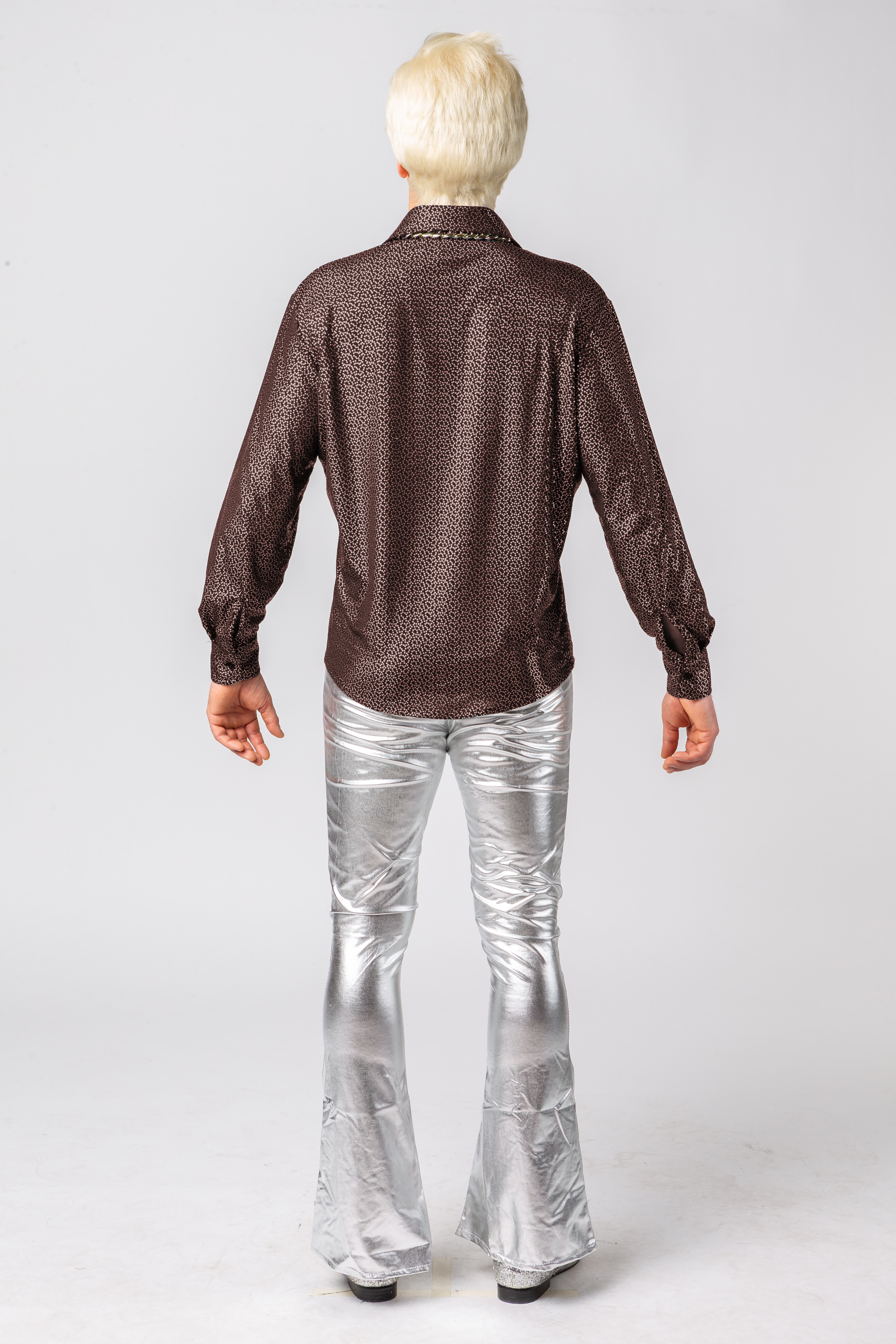 Hemd mit Glitzerdruck, kupfer 