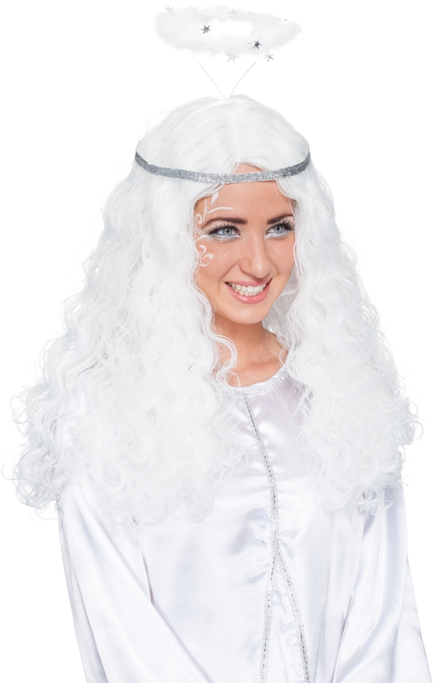 White saint's halo headband with stars