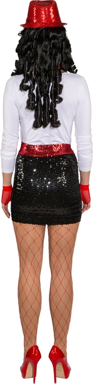 Sequined mini skirt/top, black