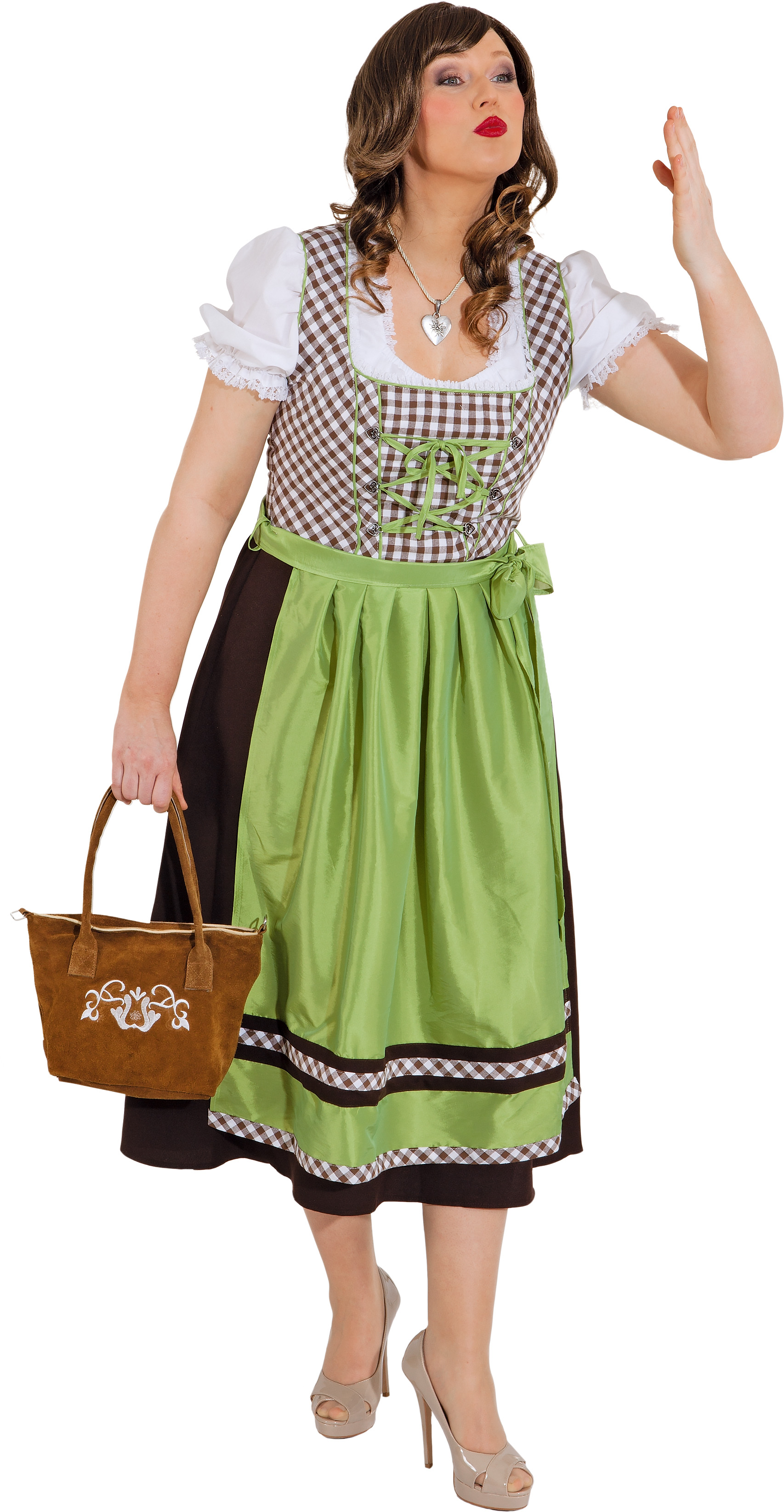 Bavarian dress ''Dirndl'', brown-green