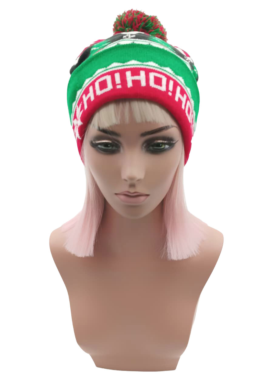 Bommelmütze rot grün 