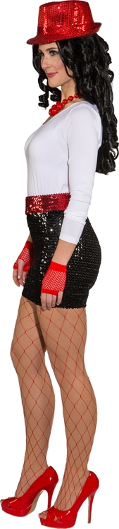 Sequined mini skirt/top, black