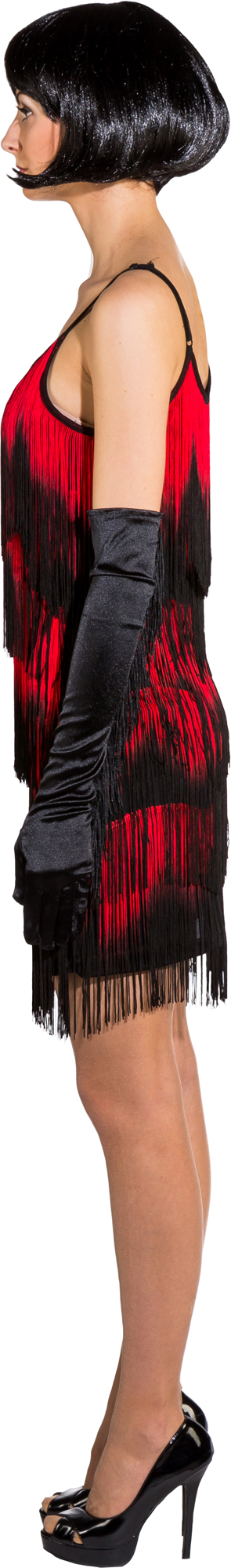 Fringed dress, red/black