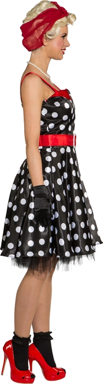 Rock'n roll dress black, white dotted