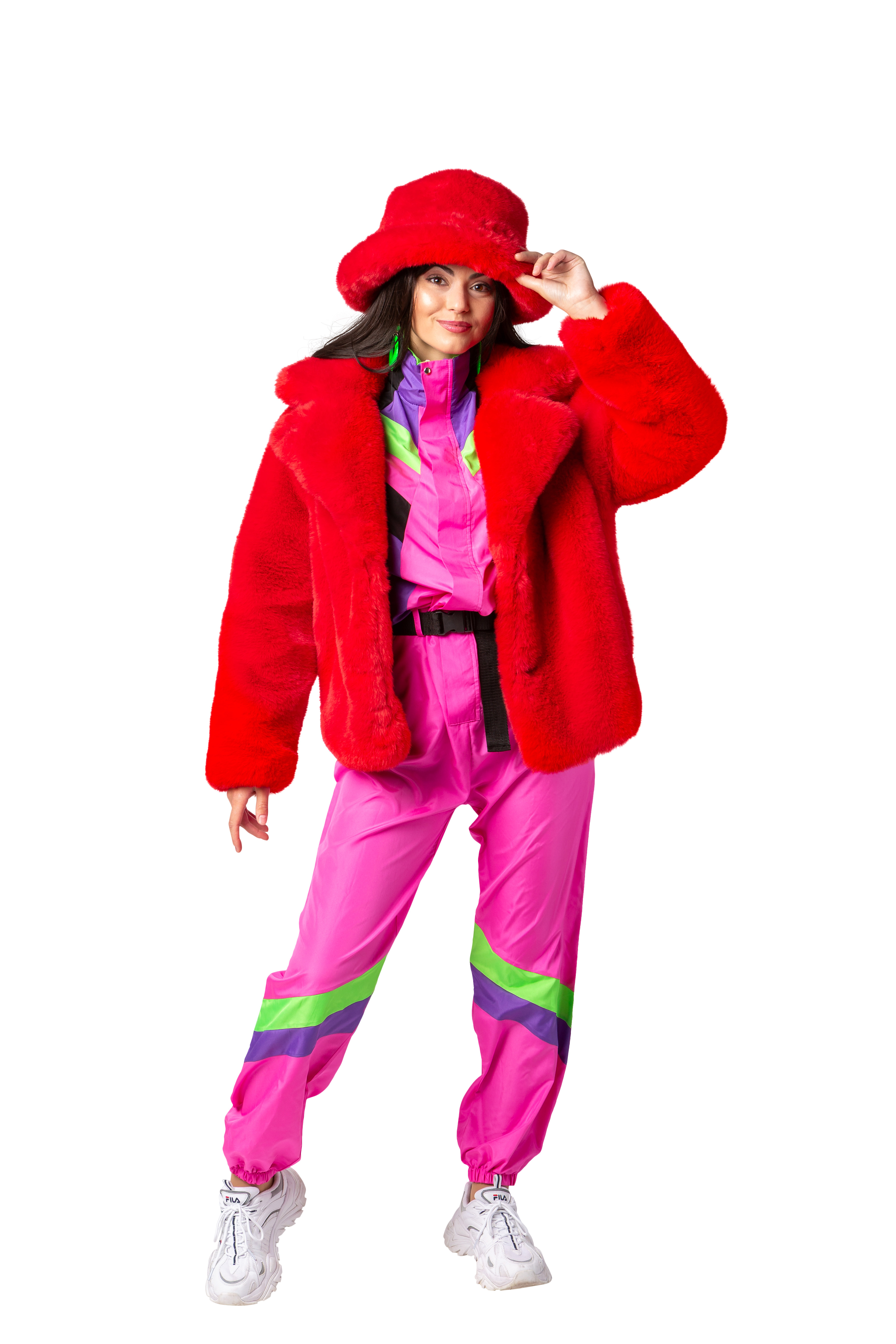 Schneeanzug Retro Damen, pink