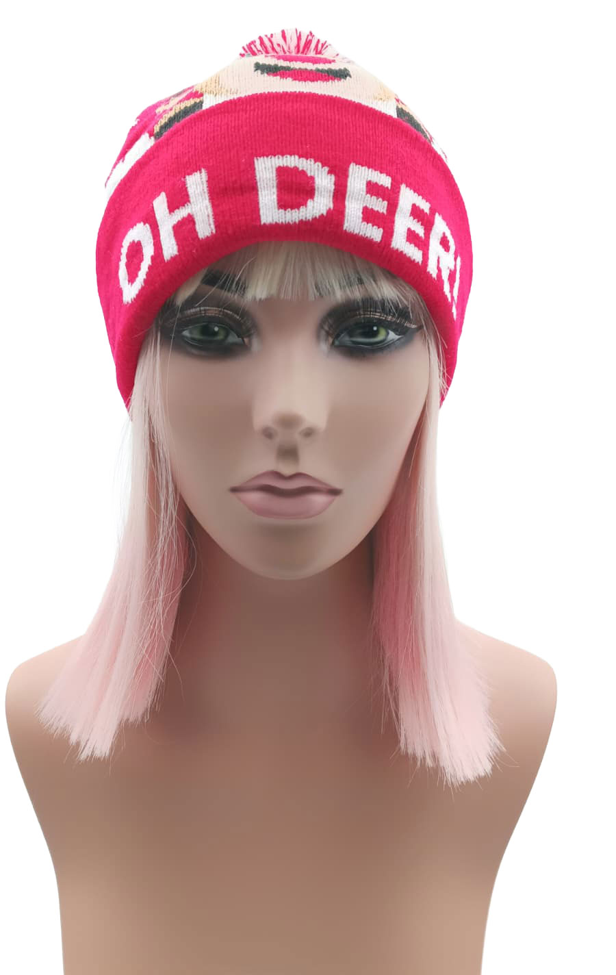 Bommelmütze  rot Oh Deer