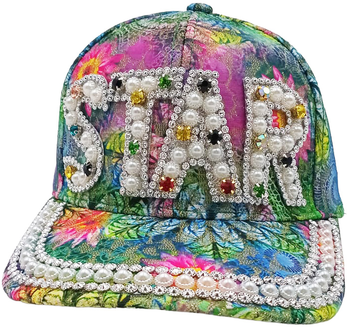 Rhinestone cap, colourful, Star