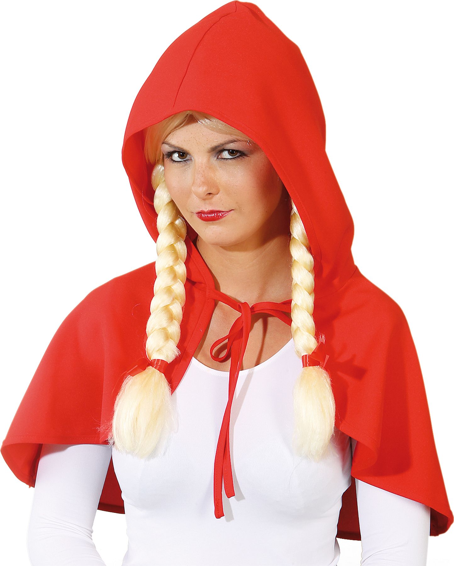 Cape mit Kapuze, rot