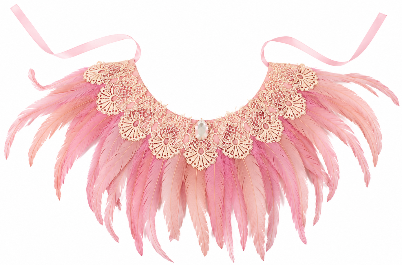 Col à plumes Flamingo, rose