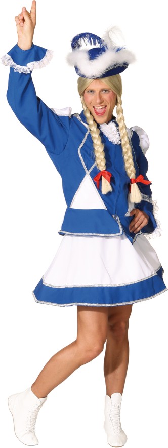 Sparkl costume for man, blue-white with silver trim