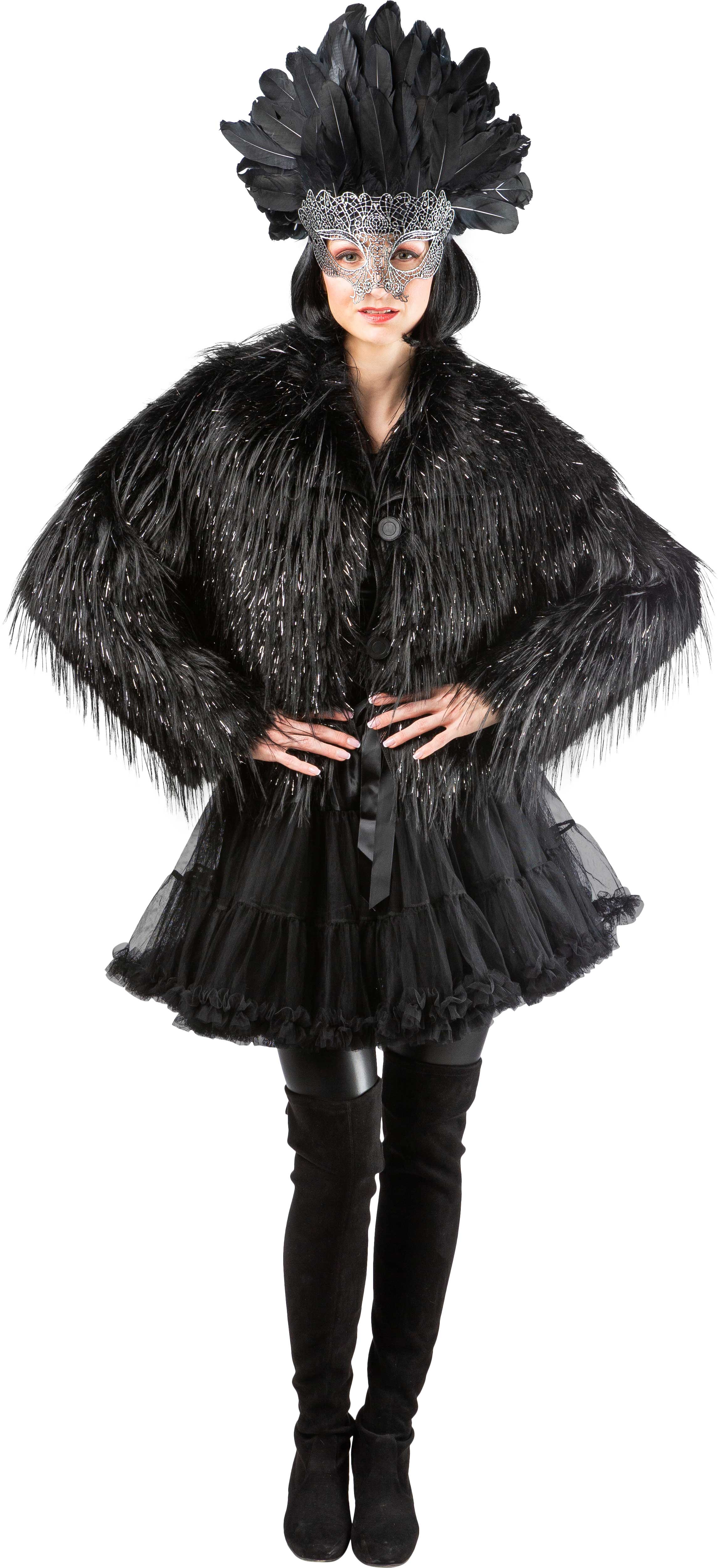 Veste en fourrure Oppulent à lurex argenté