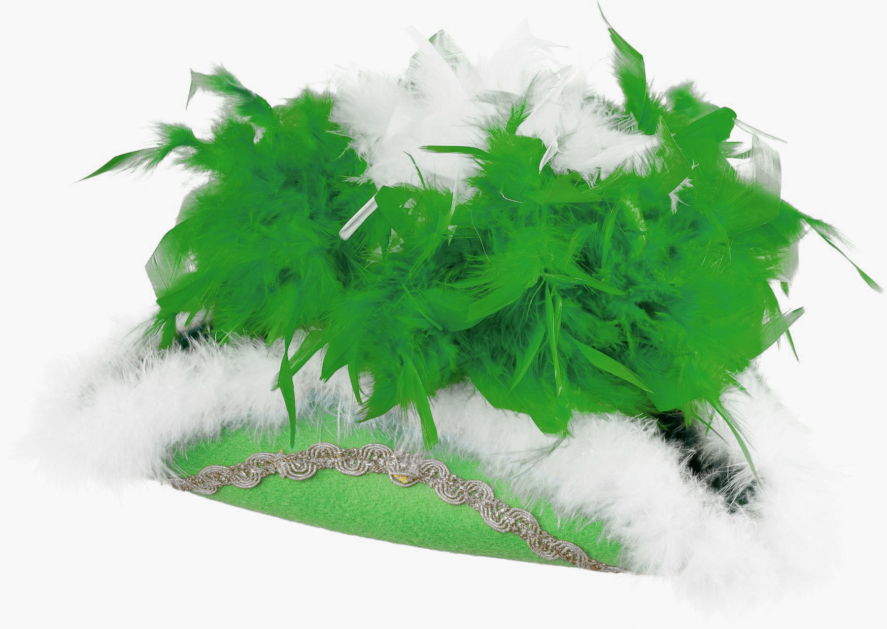 Sparkl hat green with silver trim and Boa