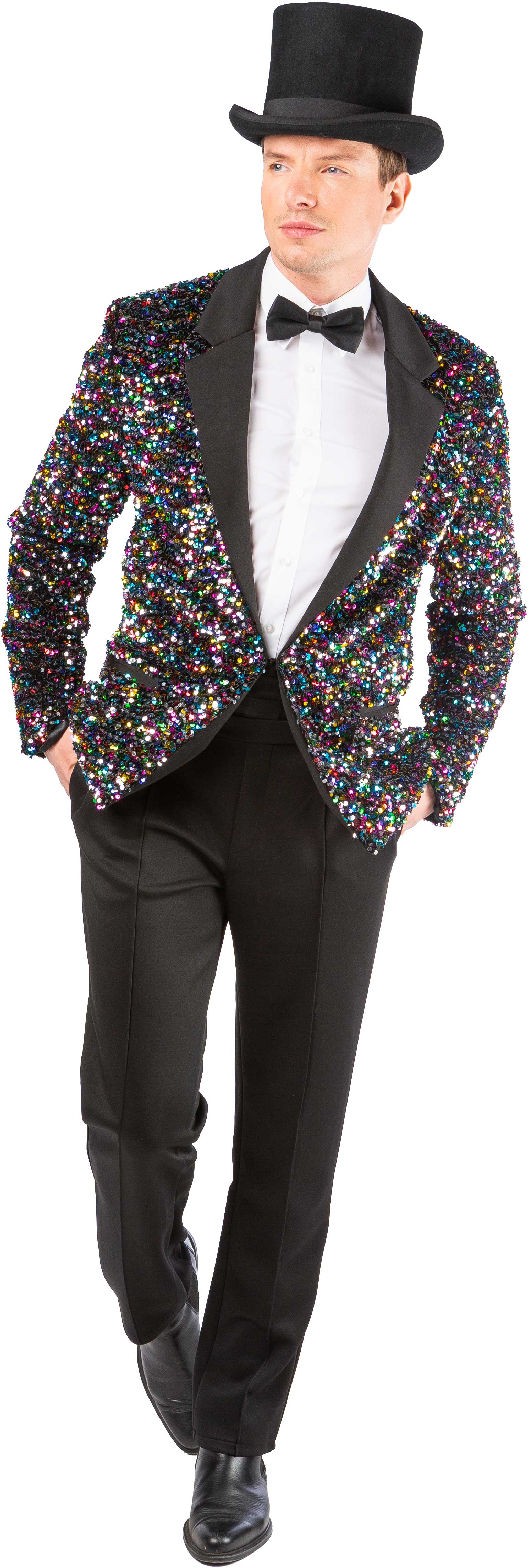 Veste pour homme à paillettes, multicolore