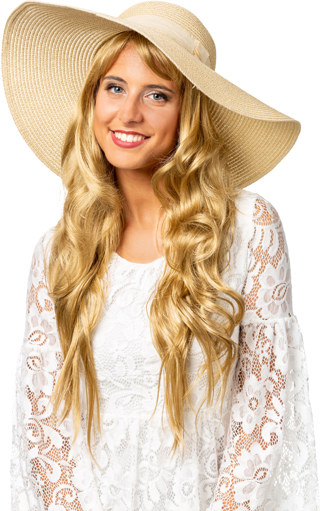 Ladies wig extra long, middle blonde