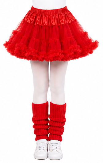 Kinderpetticoat mit Rüschchen, rot