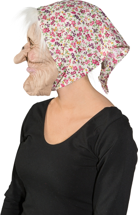 Witch-Mask with headscarf and hair