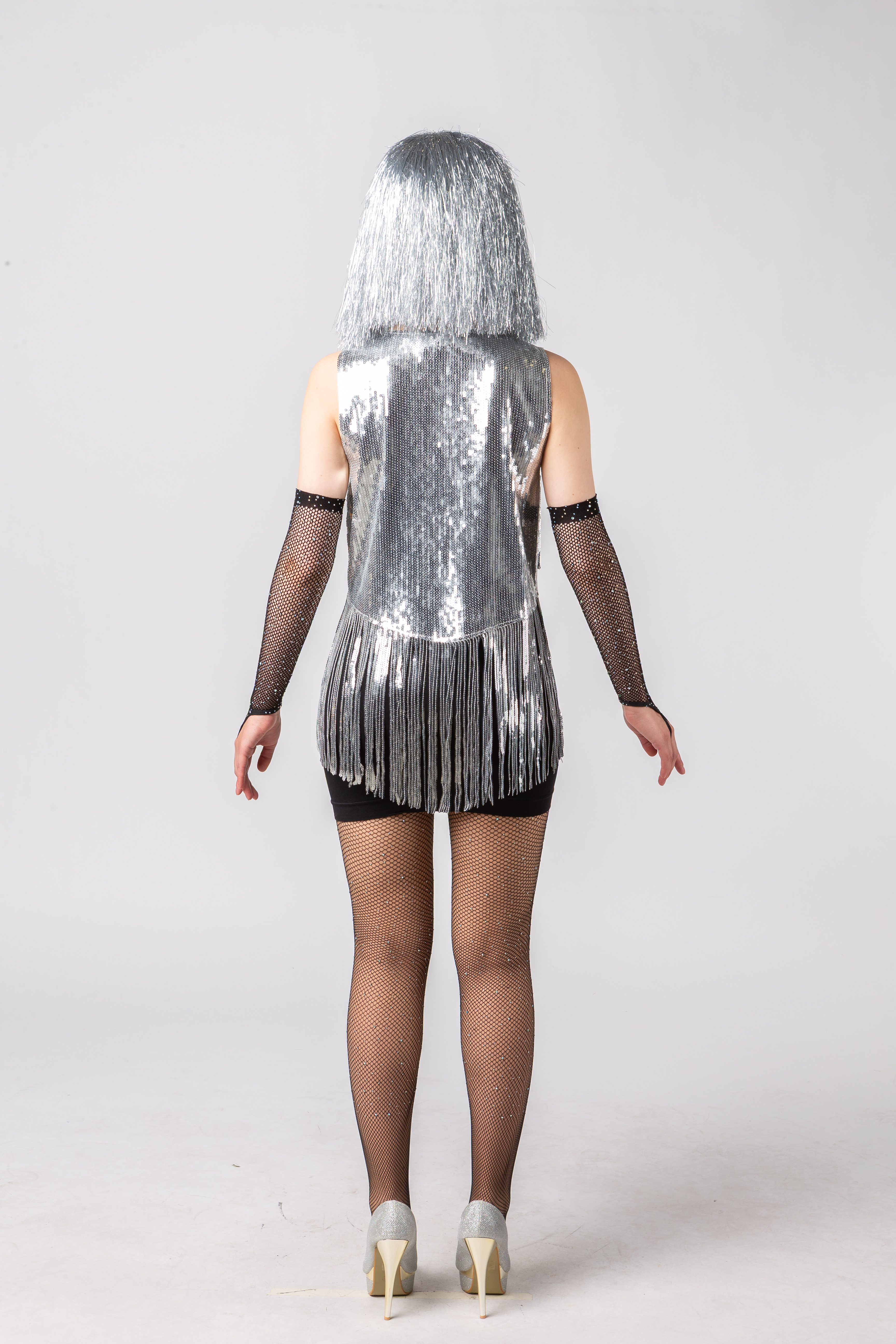 Paillettenweste, silber 