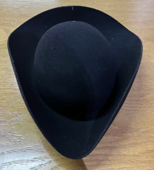 Ébauche en feutre de laine à trois pointes, noir Ébauche en feutre de laine à trois pointes, noir