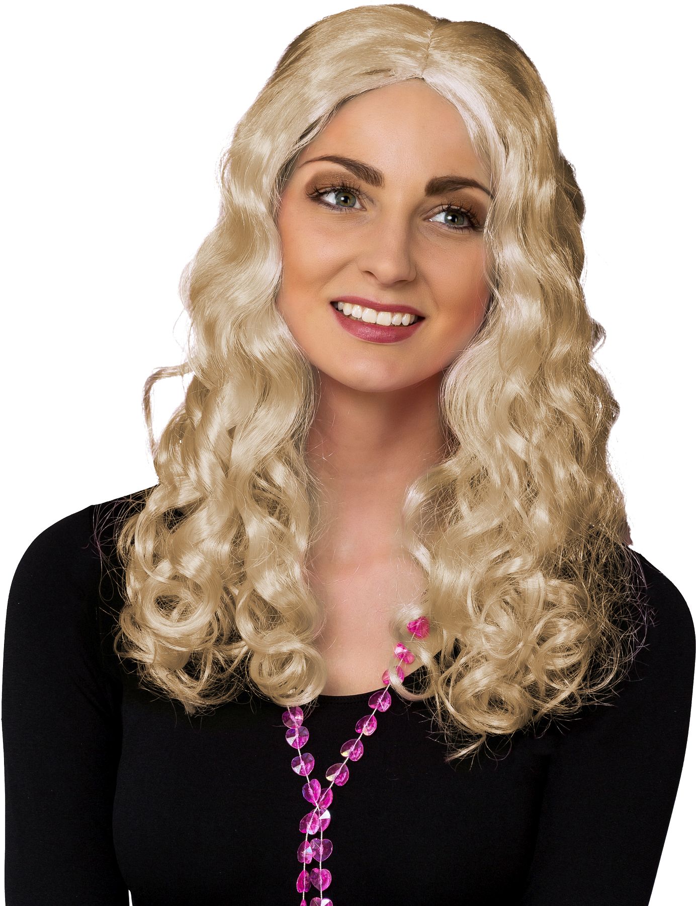 Curly Wig middle parting, blond
