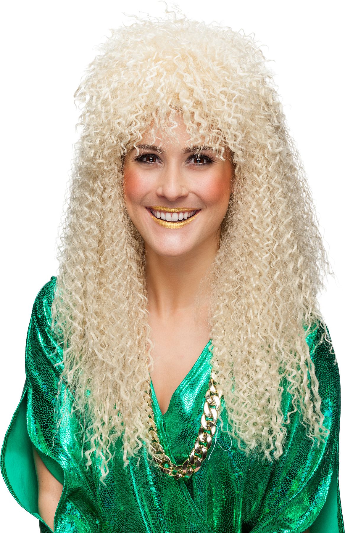 80s braided wig, blonde