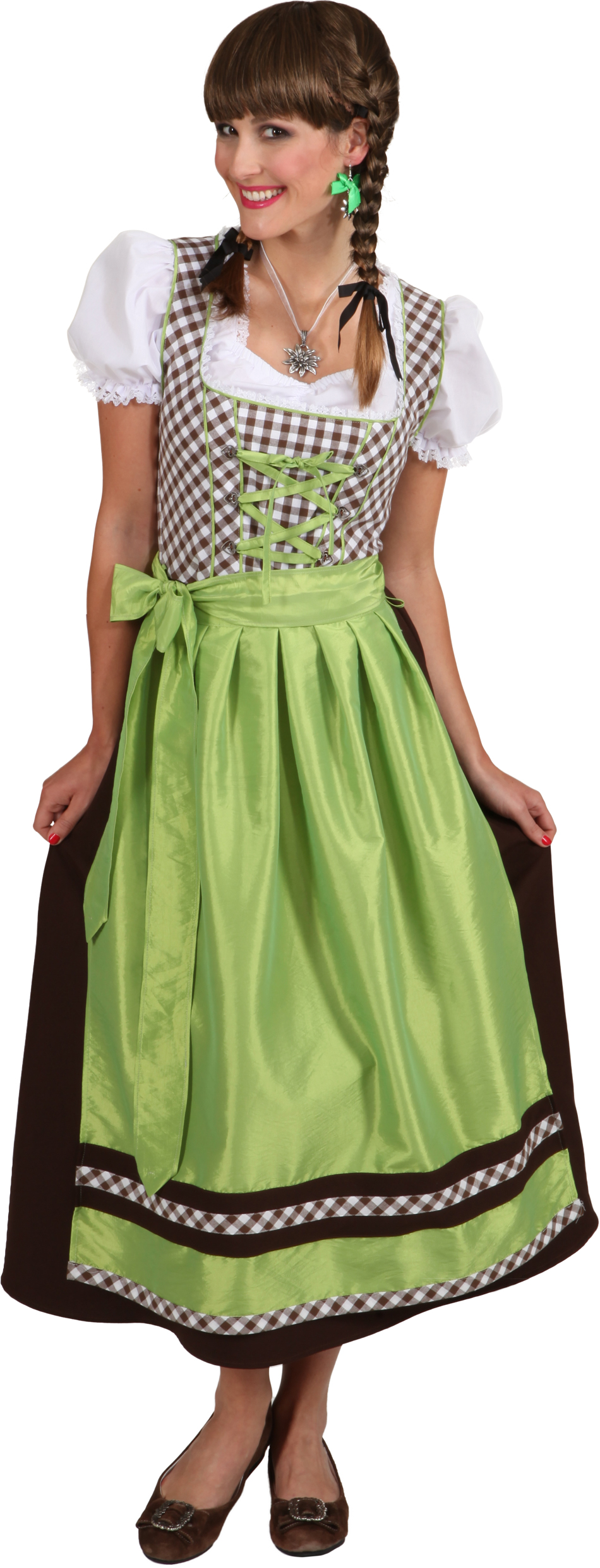 Robe bavaroise tradionel ''Dirndl'', marron-vert